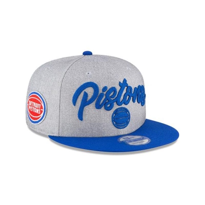 Grey Detroit Pistons Hat - New Era NBA Official NBA Draft 9FIFTY Snapback Caps USA9820431